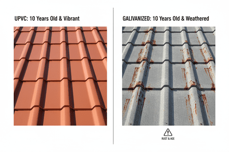 تفاوت ورق UPVC ذوزنقه‌ای با ورق‌های گالوانیزه